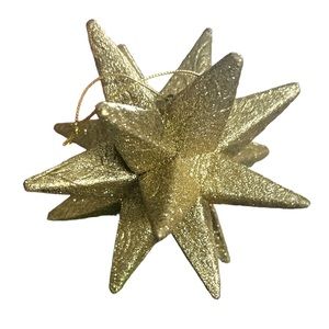 London Harrod’s Glitter Gold 3D Star Christmas Tree Ornament Holiday Decor